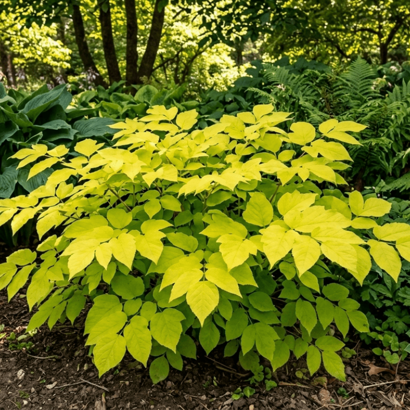 Aralia cordata 'Sun King' - Aralie dorée