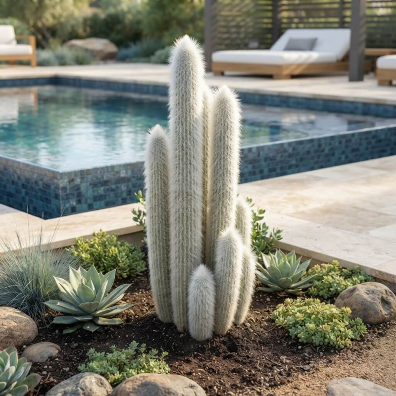 Cleistocactus strausii - Cactus à poils d'araigné